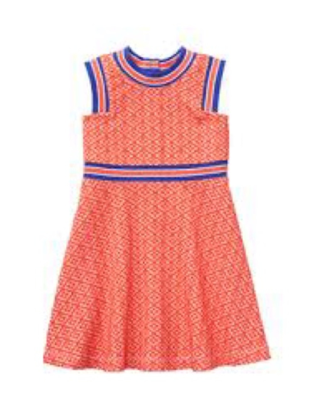 Janie and Jack Orange Knit Dress with Blue Trim